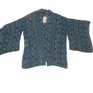 Tysa Designs Rayon Oversized Yoko Kimono In Maldives Print Blue 0 / 1 NWT $ 227